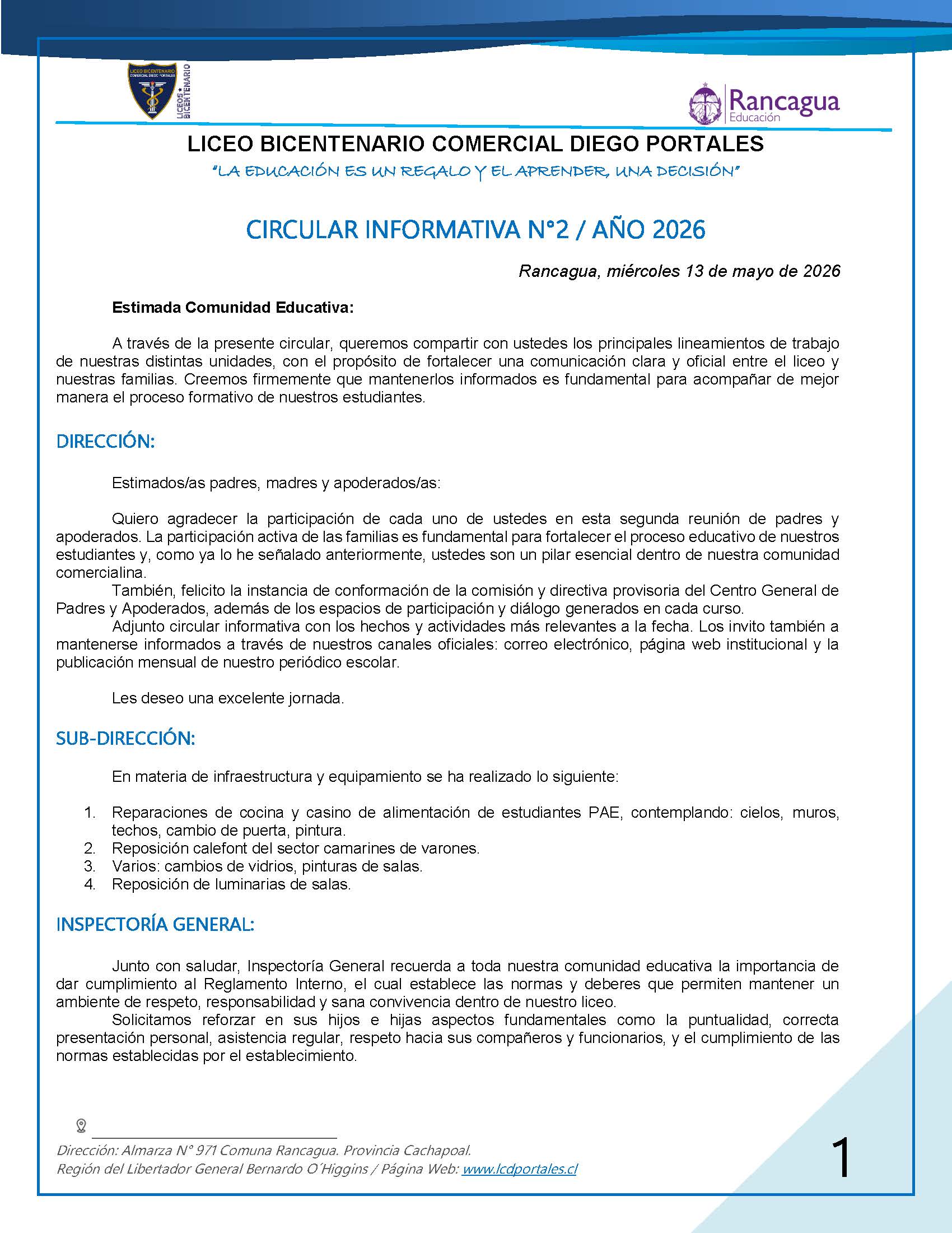 Circular 2 Reunión de Apoderados